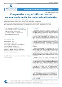 Comparative Study of Different Doses of Rocuronium Bromide For