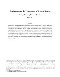 Confidence and the Propagation of Demand Shocks∗