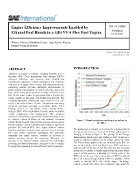 Engine Efficiency Improvements Enabled by Ethanol Fuel Blends In