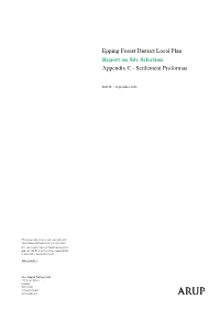 Epping Forest District Local Plan Report on Site Selection Appendix C - Settlement Proformas
