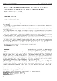 Interaction Between the Number of Visitors at Tourist Accommodation Establishments and the Economic Development in Latvia