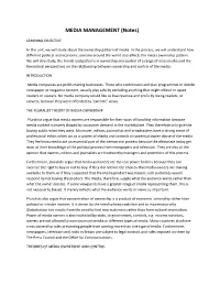 MEDIA MANAGEMENT (Notes)