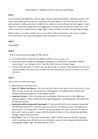 Participate in Healthy Online Games and Apps