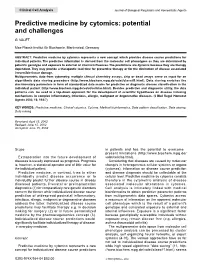 Predictive Medicine by Cytomics: Potential and Challenges