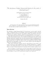 The Intuitions of Higher Dimensional Algebra for the Study of Structured Space∗