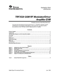 TRF3520 GSM RF Modulator/Driver Amplifier EVM