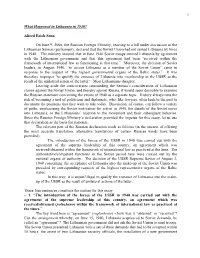 What Happened in Lithuania in 1940?
