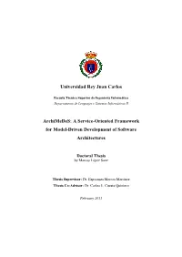 A Service-Oriented Framework for Model-Driven Development of Software Architectures