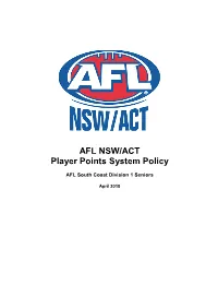 AFL NSW/ACT Player Points System Policy