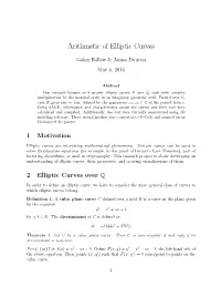 Arithmetic of Elliptic Curves