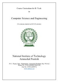 Computer Science and Engineering National Institute of Technology
