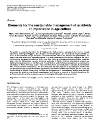 Elements for the Sustainable Management of Acridoids of Importance in Agriculture