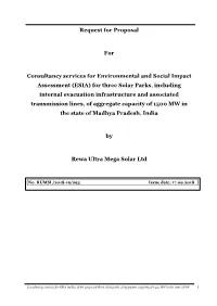 (ESIA) for Three Solar Parks, Inclu