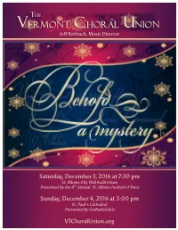 Fall 2016 Concert Program