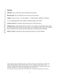 Fog Microbes Link Marine and Terrestrial Ecosystems 3 4 Running