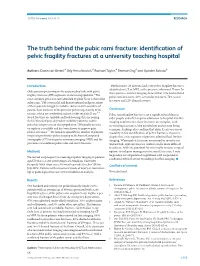 Identification of Pelvic Fragility Fractures at a University Teaching Hospital