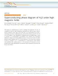 Superconducting Phase Diagram of H3S Under High Magnetic Fields