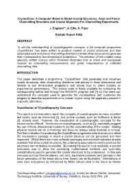 1 Crystaldraw: a Computer Model to Model Crystal Structures, Axial And