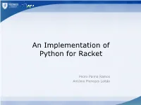 An Implementation of Python for Racket