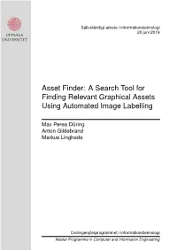 Asset Finder: a Search Tool for Finding Relevant Graphical Assets Using Automated Image Labelling