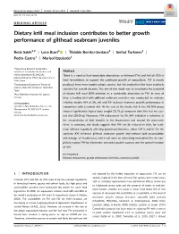 Dietary Krill Meal Inclusion Contributes to Better Growth Performance of Gilthead Seabream Juveniles