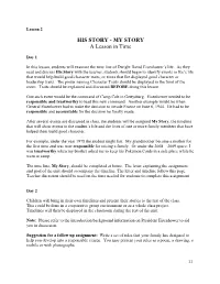 HIS STORY - MY STORY a Lesson in Time