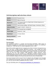 Job Description and Person Specification