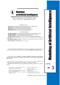 Modeling of Artificial Intelligence, 2014, Vol.(3), № 3