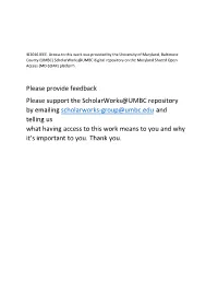 Please Provide Feedback Please Support the Scholarworks@UMBC