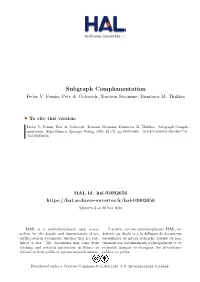 Subgraph Complementation Fedor V