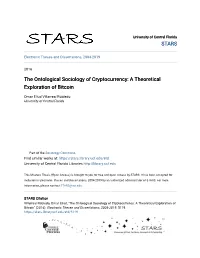 The Ontological Sociology of Cryptocurrency: a Theoretical Exploration of Bitcoin