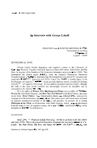 An Interview with George Lakoff