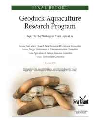 Geoduck Aquaculture Research Program (GARP)