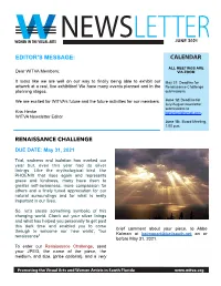 Renaissance Challenge Editor's Message