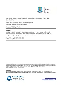 Safety and Conservativity of Definitions in HOL and Isabelle/HOL
