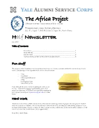 The Africa Project a PROGRAM of the ASSOCIATION of YALE ALUMNI
