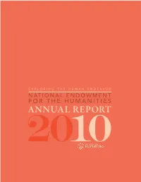 2010 Annual Report of the National Endowment for the Humanities
