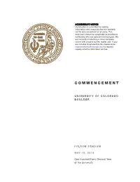 2017–18 Commencement Program