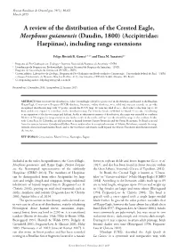 A Review of the Distribution of the Crested Eagle, Morphnus Guianensis (Daudin, 1800) (Accipitridae: Harpiinae), Including Range Extensions