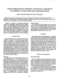 Characterization of Temporal and Spatial Variability of Turbidity in the Upper Chattahoochee River