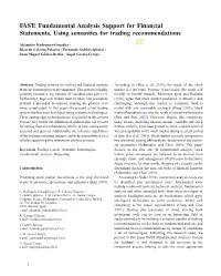 Fundamental Analysis Support for Financial Statement. Using