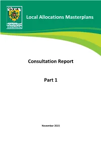 Local Allocations Masterplans Consultation Report Part 1