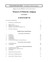 Manual of Philatelic Judging