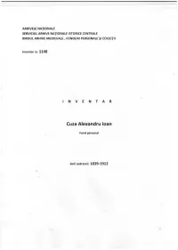N V E N T a R Cuza Alexandru Ioan