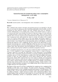 System Dynamics for Monitoring Urban Water Consumption Management: a Case Study