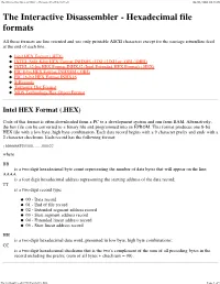 The Interactive Disassembler - Hexadecimal File Formats 08/04/2006 09:48 PM