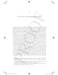 The Promise of Constitutional Democracy
