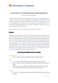 Time for a Reset? U.S.-China Relations During the Biden Administration