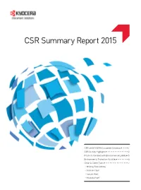 CSR Summary Report 2015