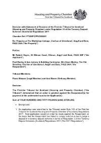 Decision with Statement of Reasons of the First-Tier Tribunal for Scotland
